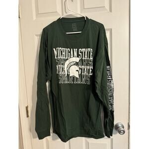 Pro Edge Michigan State University MSU Long Sleeve T-Shirt Green Spartans 2XL